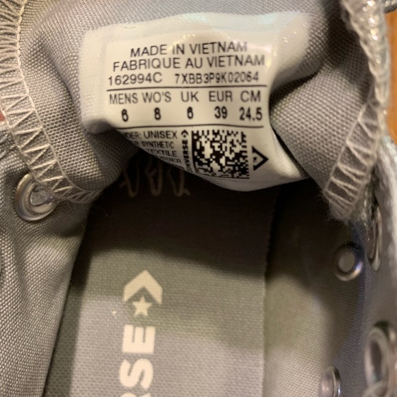 Converse Chuck Taylor All Star Silver Sneakers - Picture 6 of 8